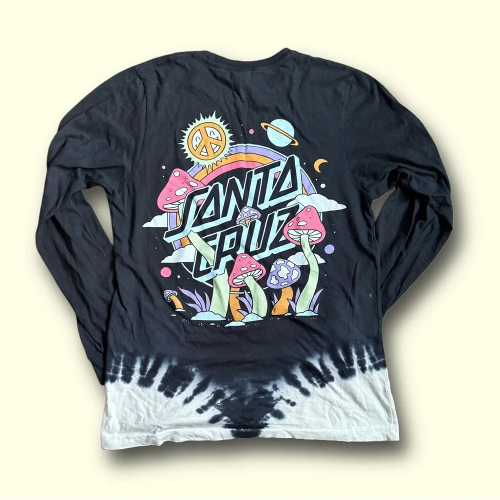 Men’s Santa Cruz L/S shirt Trippy mushrooms tie dye size Small - Picture 1 of 4